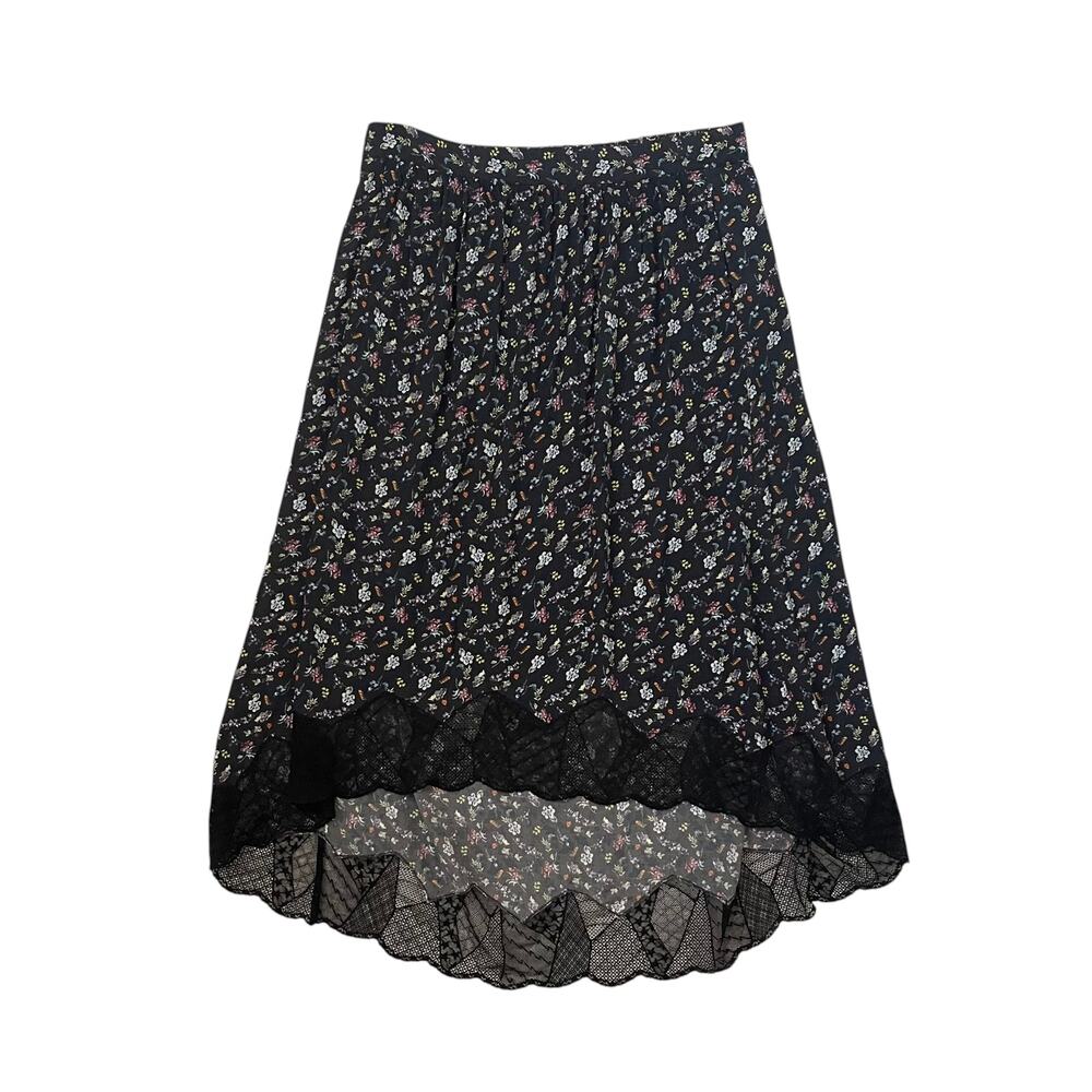Zadig & Voltaire Joslin High-Low Skirt - Asymmetrical - Lace Trim - Size XL